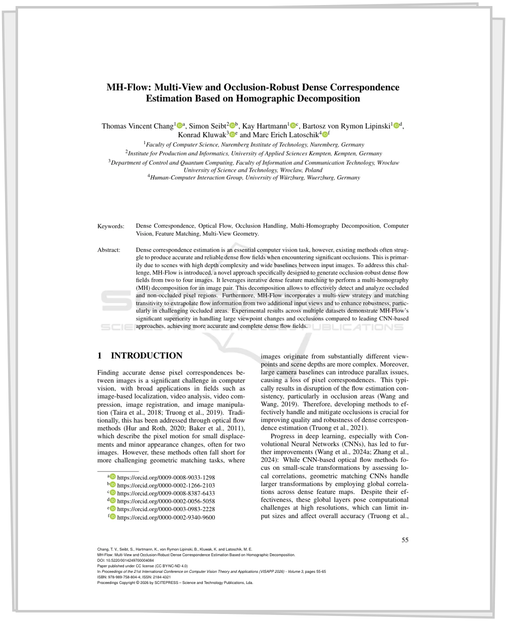 First page of the published MH-Flow paper